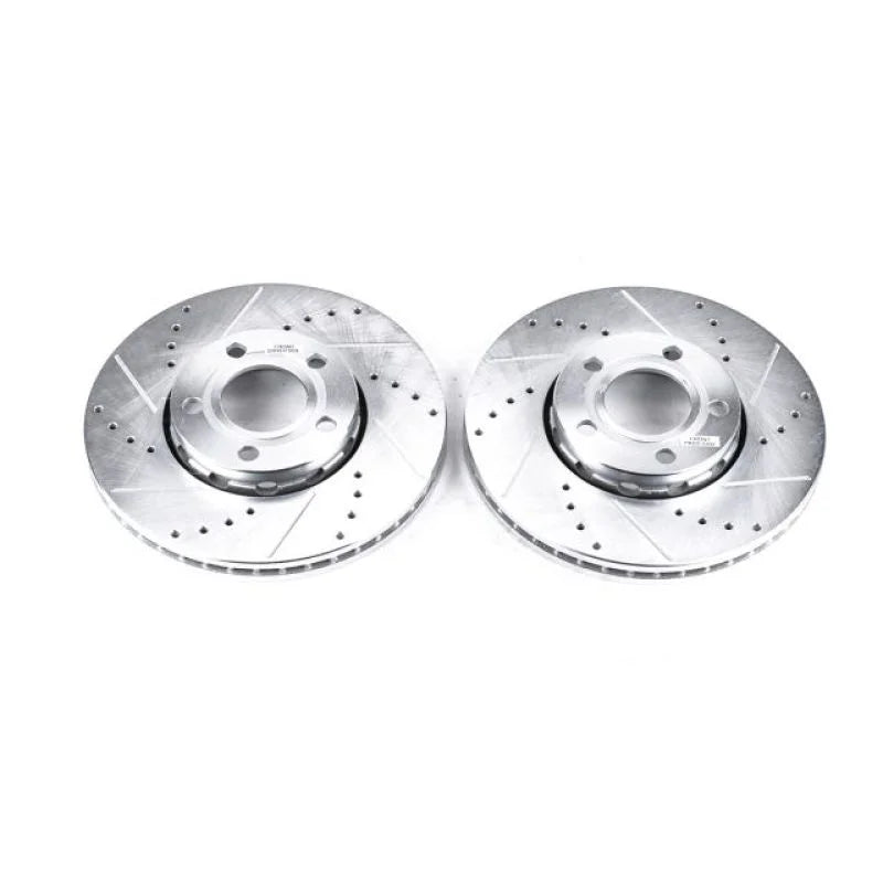 PowerStop Drilled & Slotted Front Rotors Pair fits 1996-2004 Audi A4 / 2003-2006 Audi A4 Cabriolet / 1996-2006 Audi A4 Qua...