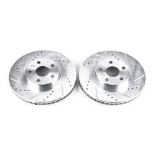 Load image into Gallery viewer, PowerStop Drilled &amp; Slotted Front Rotors Pair fits 2003-2008 Pontiac Vibe / 2003-2006 Pontiac Vibe GT / 2005-2010 Scion TC...