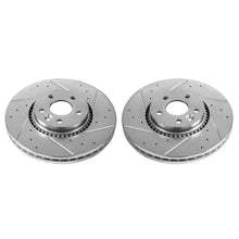 Load image into Gallery viewer, PowerStop Drilled &amp; Slotted Front Rotors Pair fits 2008 2011-2015 land Rover LR2 / 2008-2015 land Rover LR2 Hse / 2017 201...