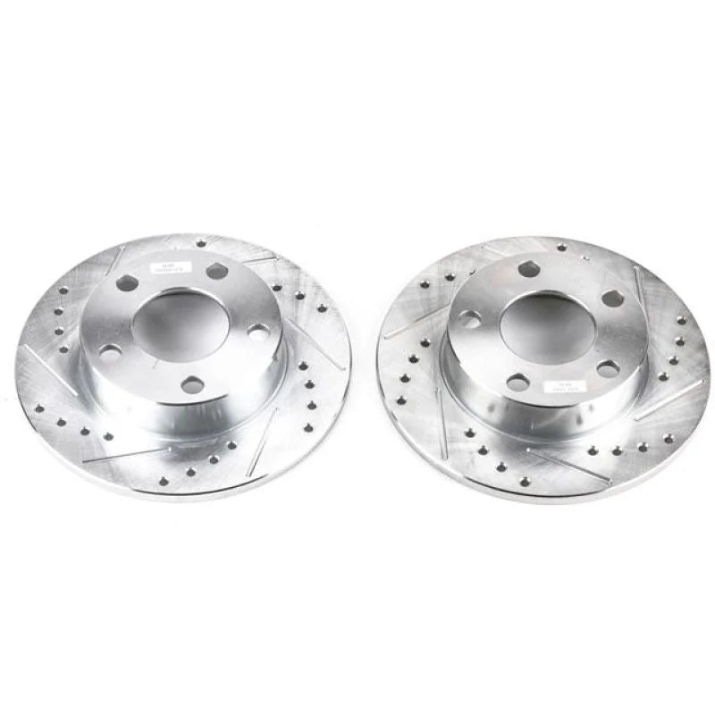 PowerStop Drilled & Slotted Rear Rotors Pair fits 1996-2001 Audi A4 Quattro / 2000-2005 Volkswagen Passat 4 / 2001-2005 Vo...