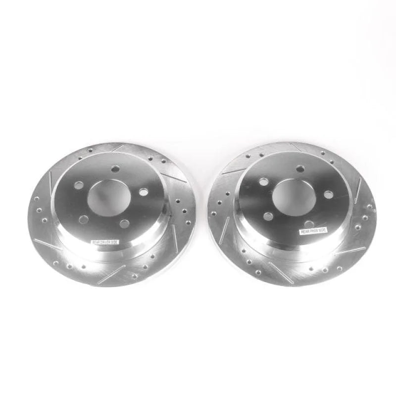 PowerStop Drilled & Slotted Rear Rotors Pair fits 1996-2002 Ford Crown Victoria / 1996-2002 Lincoln Town Car / 1996-2002 M...