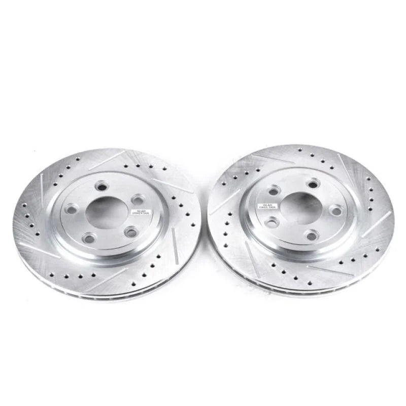 PowerStop Drilled & Slotted Rear Rotors Pair fits 2002-2005 Ford Thunderbird / 2000-2005 Jaguar S-Type / 2004 2005 Jaguar ...