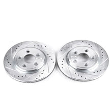 Load image into Gallery viewer, PowerStop Drilled &amp; Slotted Rear Rotors Pair fits 2002-2005 Ford Thunderbird / 2000-2005 Jaguar S-Type / 2004 2005 Jaguar ...