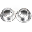 Load image into Gallery viewer, PowerStop Drilled &amp; Slotted Rear Rotors Pair fits 2003-2008 Chevrolet Express 3500 / 2001-2010 Chevrolet Silverado 3500 / ...