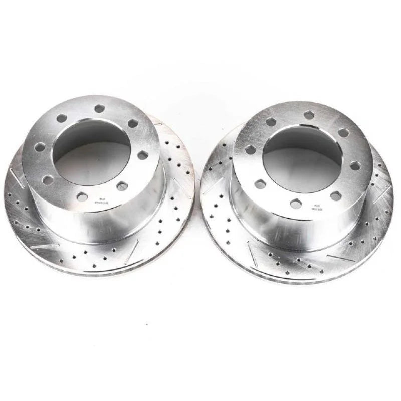 PowerStop Drilled & Slotted Rear Rotors Pair fits 2003-2008 Chevrolet Express 3500 / 2001-2010 Chevrolet Silverado 3500 / ...