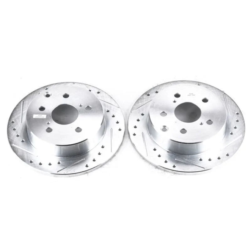 PowerStop Drilled & Slotted Rear Rotors Pair fits 2010-2012 Lexus HS250H / 2006-2018 Toyota RAV4 / 2016-2018 Toyota RAV4 H...