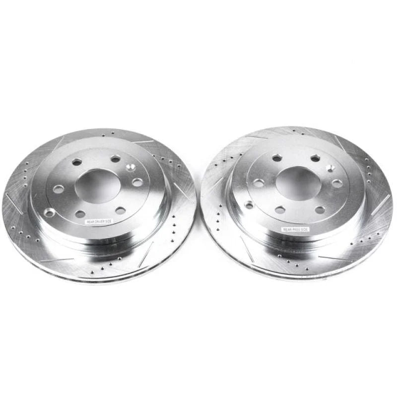 PowerStop Drilled & Slotted Rear Rotors Pair fits 2012 2013 Buick Enclave / 2008-2011 Buick Enclave CX / 2014-2017 Buick E...