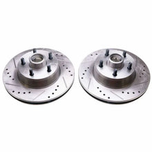 Load image into Gallery viewer, PowerStop Drilled &amp; Slotted Rotors Front Pair fits 1969 1970 Ford COUNTRY Squire / 1969 1970 Ford Fairlane / 1968-1973 For...