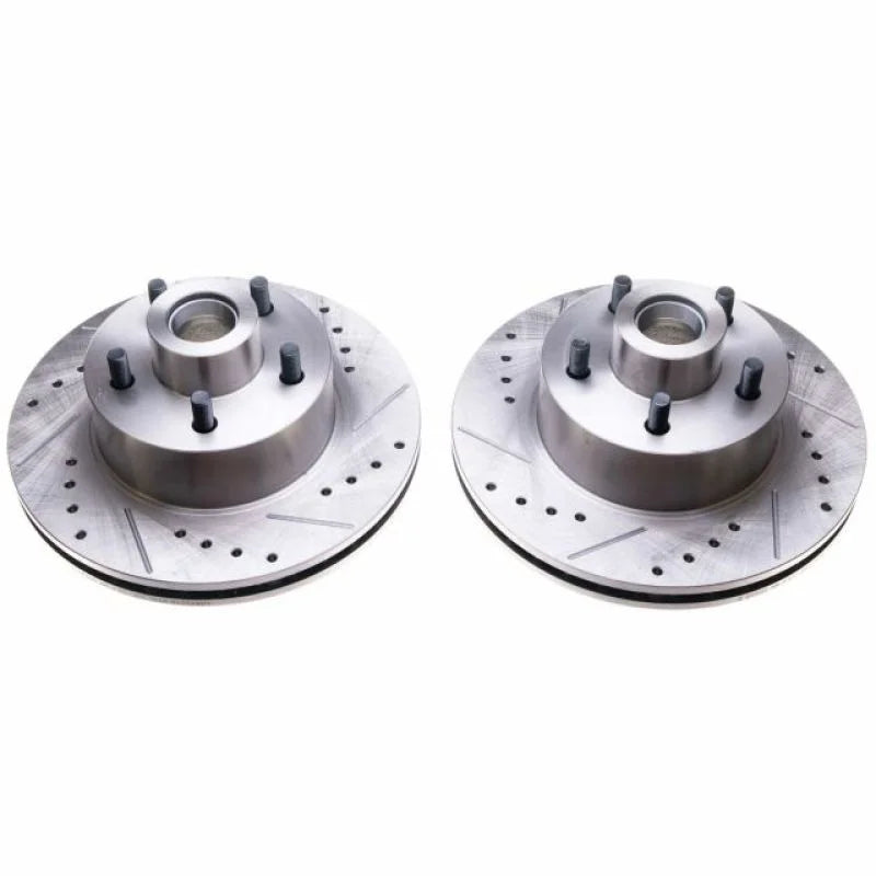 PowerStop Drilled & Slotted Rotors Front Pair fits 1970-1972 Dodge Challenger / 1970 1971 Dodge Challenger R/T / 1972 Dodg...