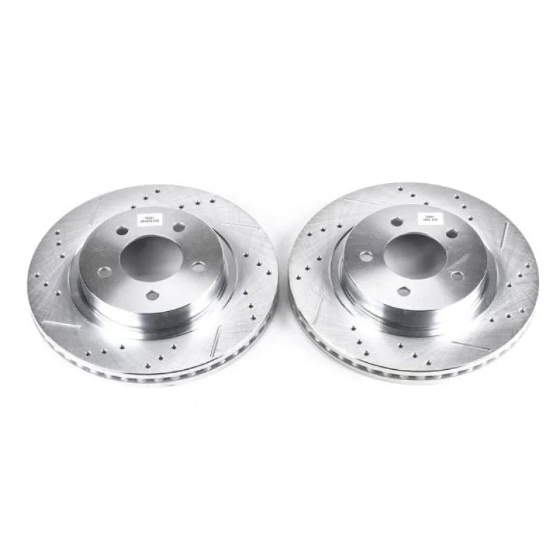 PowerStop Drilled & Slotted Rotors Pair Front fits 1999-2004 Chrysler 300M / 1998-2004 Chrysler Concorde LX / 2002-2004 Ch...
