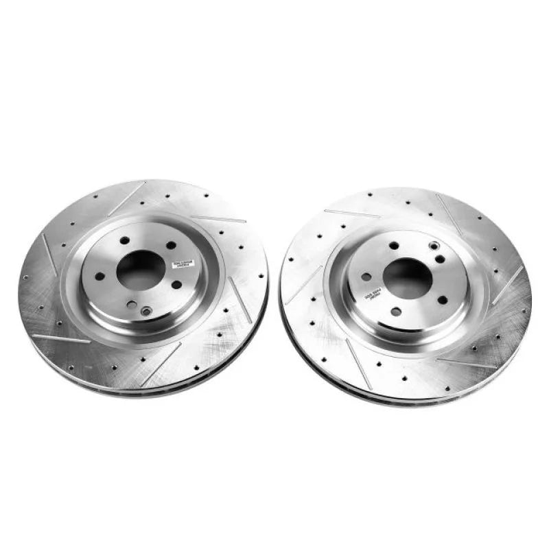 PowerStop Drilled & Slotted Rotors Pair fits 2002-2004 Mercedes-Benz C32 Amg / 2005-2006 Mercedes-Benz C55 Amg / 2003-2006...