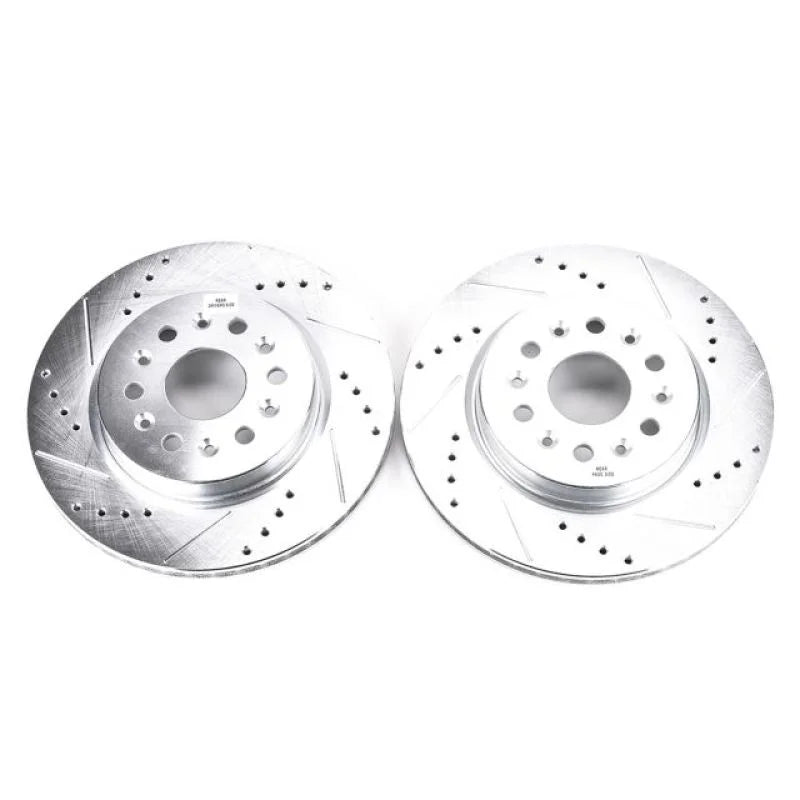 PowerStop Drilled & Slotted Rotors Pair fits 2018-2024 Buick Enclave / 2017-2025 Cadillac XT5 / 2020-2024 Cadillac XT6 / 2...