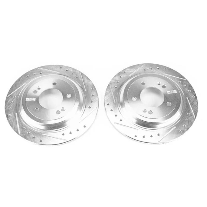 PowerStop Drilled & Slotted Rotors Pair fits 2019-2025 Hyundai Nexo Blue / 2019-2021 Hyundai Tucson LIMITED / 2018-2021 Hy...