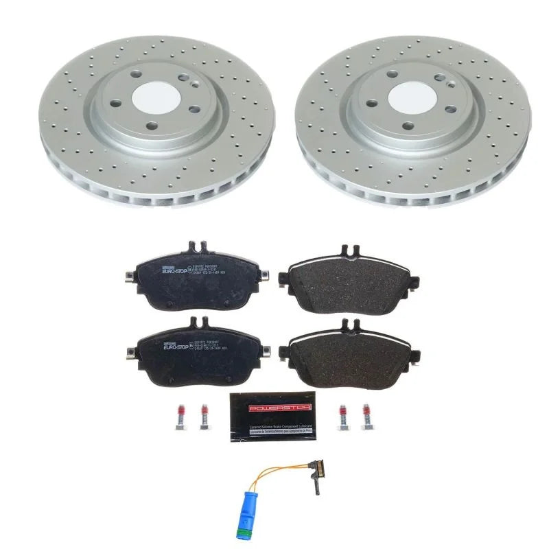 PowerStop Euro-Stop Brake Kit fits 2017-2019 Infiniti QX30 SPORT / Infiniti QX30 / 2014-2019 Mercedes-Benz CLA250 4MATIC /...