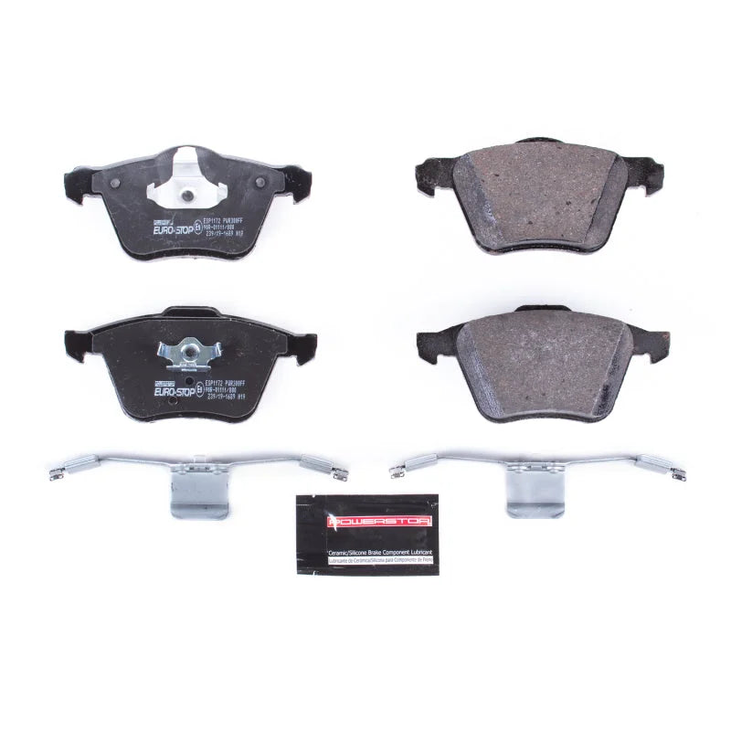 PowerStop Euro-Stop ECE-R90 Front Brake Pads fits 2003-2008 2010-2014 Volvo XC90 - Main Product View