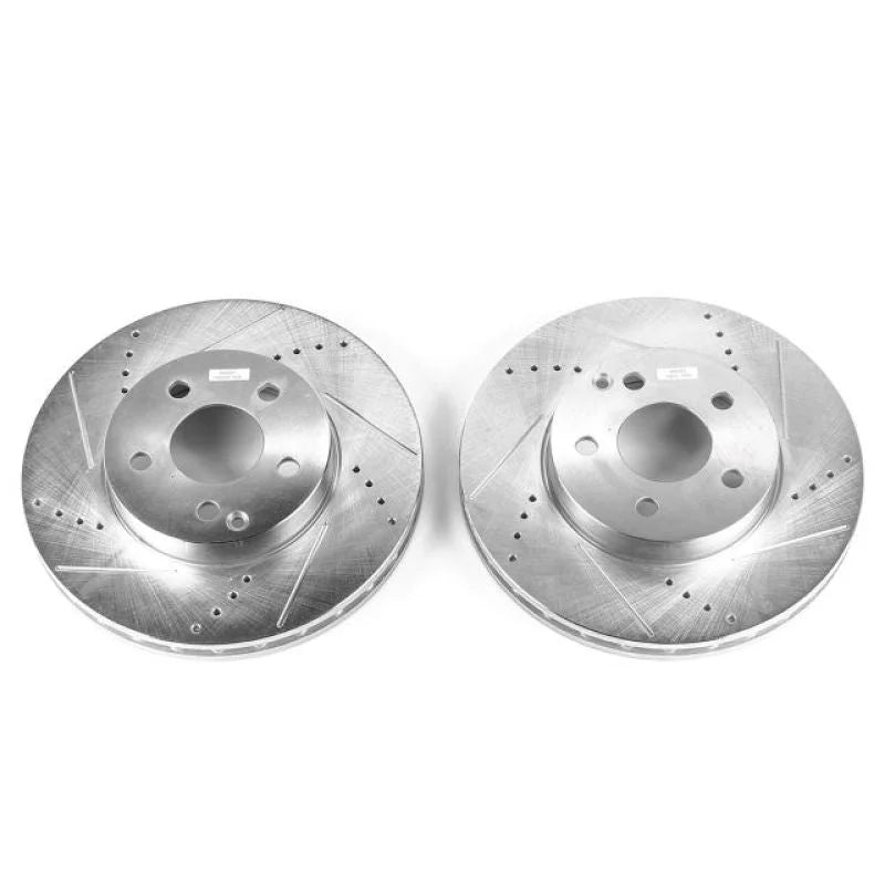 PowerStop Evolution Drilled & Slotted Front Rotors - Pair fits 2003-2009 Mercedes-Benz E320 / E350 - Main Product View