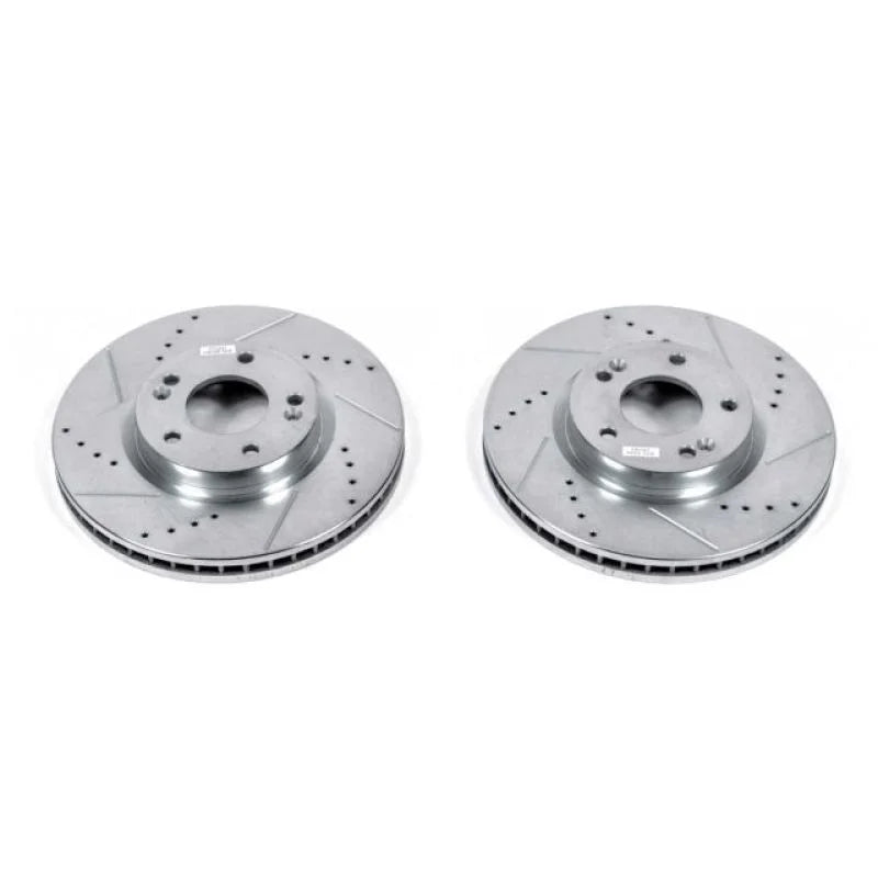 PowerStop Evolution Drilled & Slotted Front Rotors - Pair fits 2007-2009 Hyundai Santa Fe Gls - Main Product View