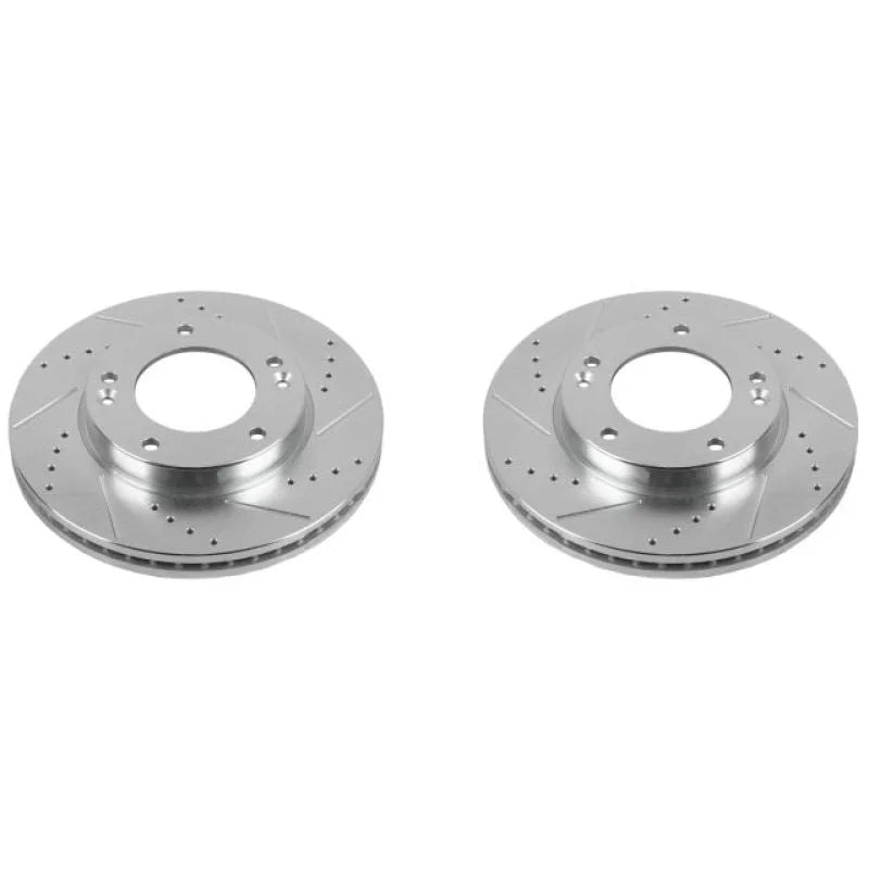 PowerStop Evolution Drilled & Slotted Front Rotors - Pair fits 2007-2009 Kia Sorento - Main Product View