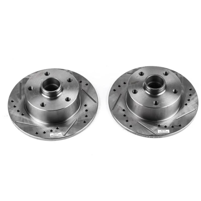 PowerStop Evolution Drilled & Slotted Rear Rotors - Pair fits 1996-2001 Audi A4 / 1998 Audi A4 Avant - Main Product View