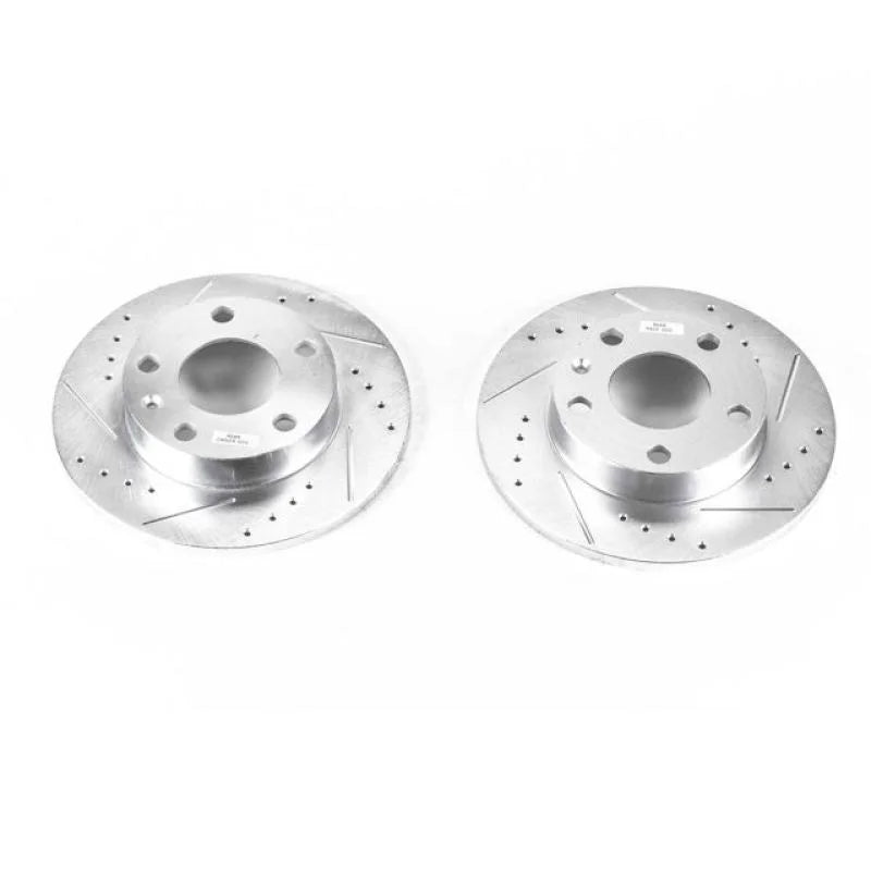 PowerStop Evolution Drilled & Slotted Rear Rotors - Pair fits 2002-2006 Audi A4 / A4 Quattro - Main Product View