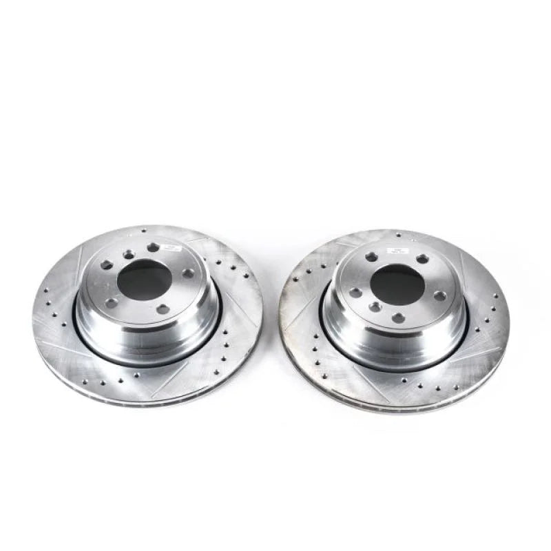 PowerStop Evolution Drilled & Slotted Rear Rotors - Pair fits 2002-2006 BMW X5 - Main Product View