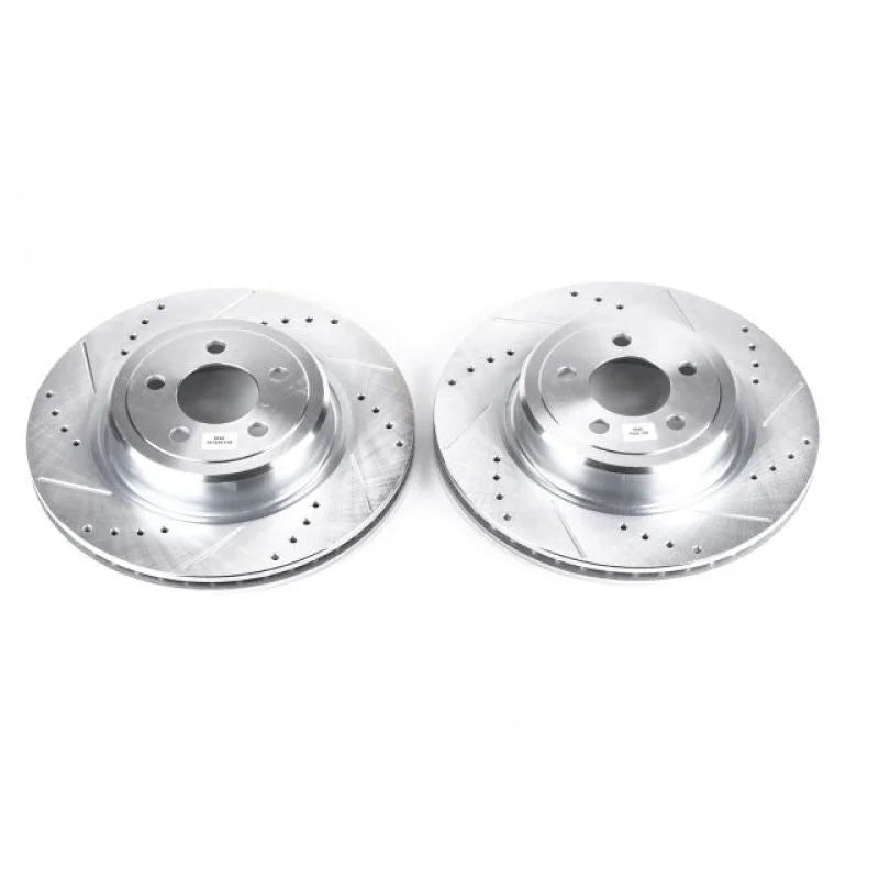PowerStop Evolution Drilled & Slotted Rear Rotors - Pair fits 2006-2023 Dodge Charger / Magnum - Main Product View
