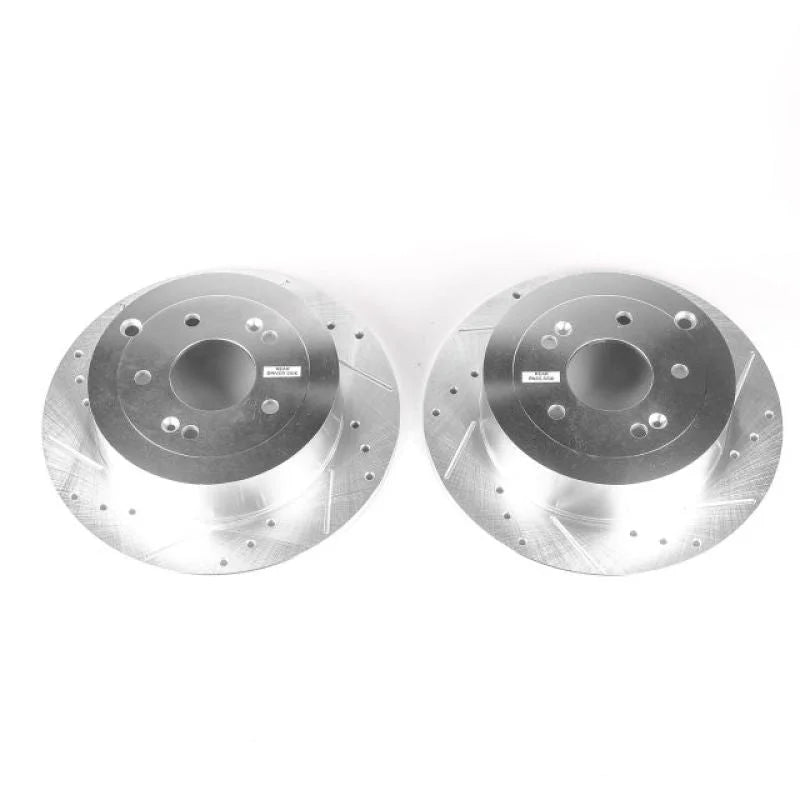 PowerStop Evolution Drilled & Slotted Rear Rotors - Pair fits 2007-2009 Hyundai Santa Fe Gls - Main Product View