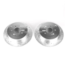 Load image into Gallery viewer, PowerStop Evolution Drilled &amp; Slotted Rear Rotors - Pair fits 2007-2009 Hyundai Santa Fe Gls - Main Product View