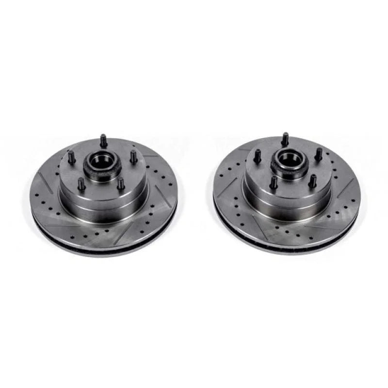 PowerStop Evolution Drilled & Slotted Rotors - Front - Pair fits 1967-1974 Buick / Chevrolet / GMC - Main Product View