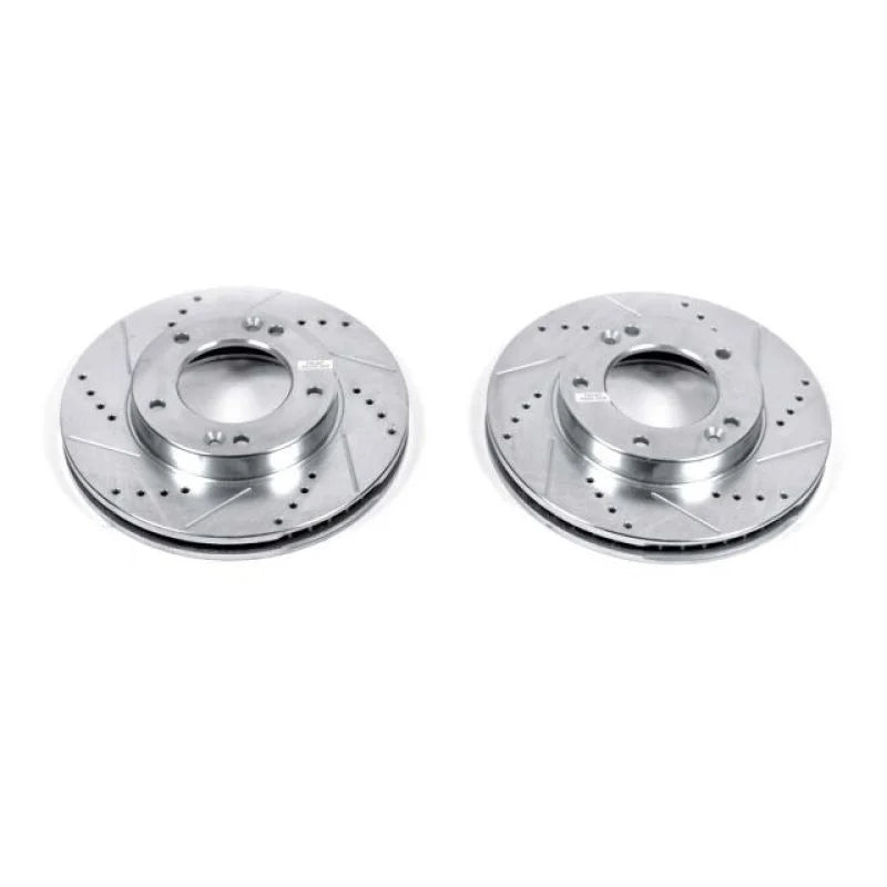 PowerStop Evolution Drilled & Slotted Rotors - Pair Front fits 2003-2006 Kia Sorento EX - Main Product View