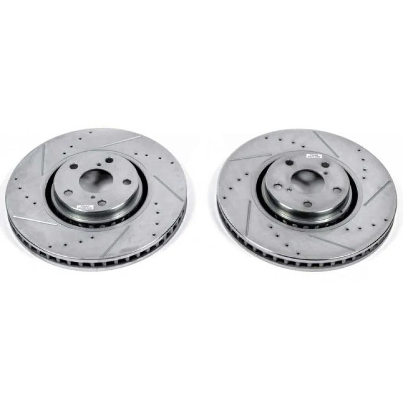 PowerStop Evolution Drilled & Slotted Rotors - Pair Front fits 2007-2011 Lexus GS350 - Main Product View
