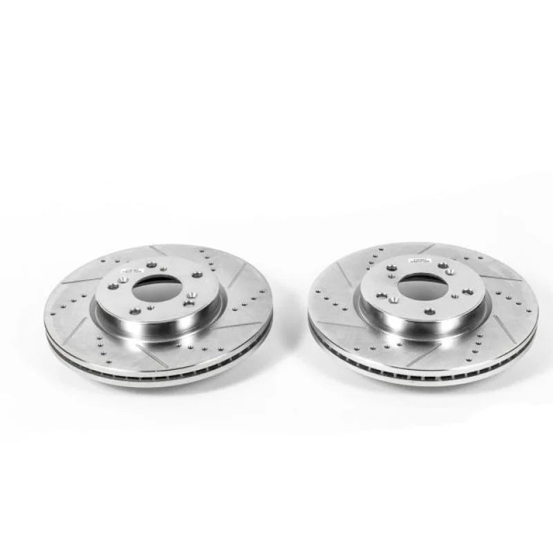 PowerStop Evolution Drilled & Slotted Rotors - Pair Front fits 2013-2022 Honda Accord / Hr-v - Main Product View