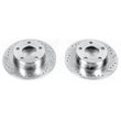 Load image into Gallery viewer, PowerStop Evolution Drilled &amp; Slotted Rotors - Pair Rear fits 1998-2004 Audi A6 Quattro Avant - Main Product View