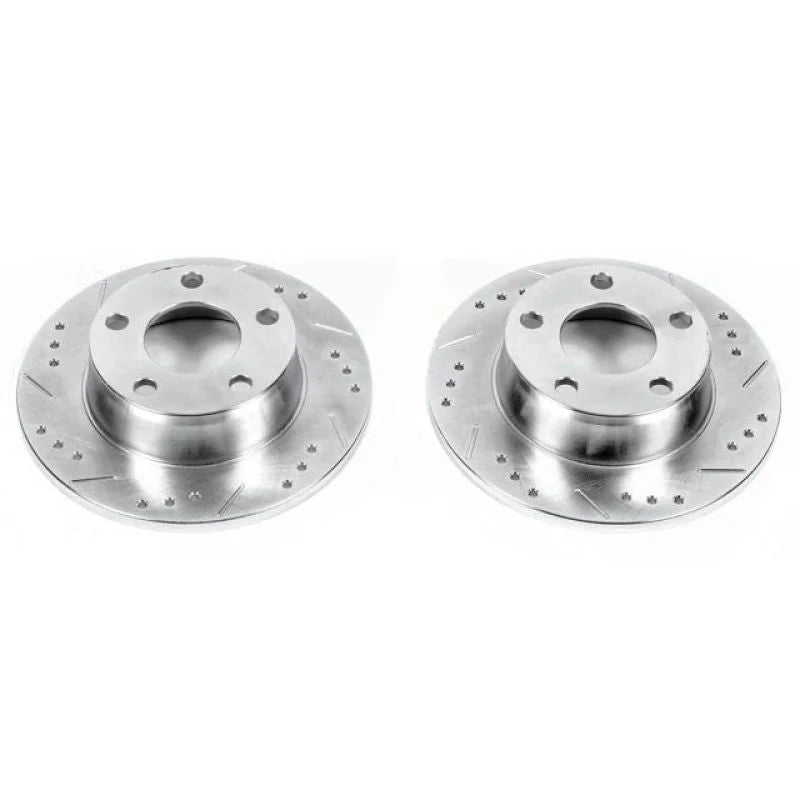 PowerStop Evolution Drilled & Slotted Rotors - Pair Rear fits 1998-2004 Audi A6 Quattro Avant - Main Product View