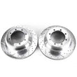 Load image into Gallery viewer, PowerStop Evolution Drilled &amp; Slotted Rotors - Pair Rear fits 1999-2004 Ford F-350 Super Duty - Main Product View