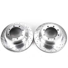 Load image into Gallery viewer, PowerStop Evolution Drilled &amp; Slotted Rotors - Pair Rear fits 1999-2004 Ford F-350 Super Duty - Main Product View
