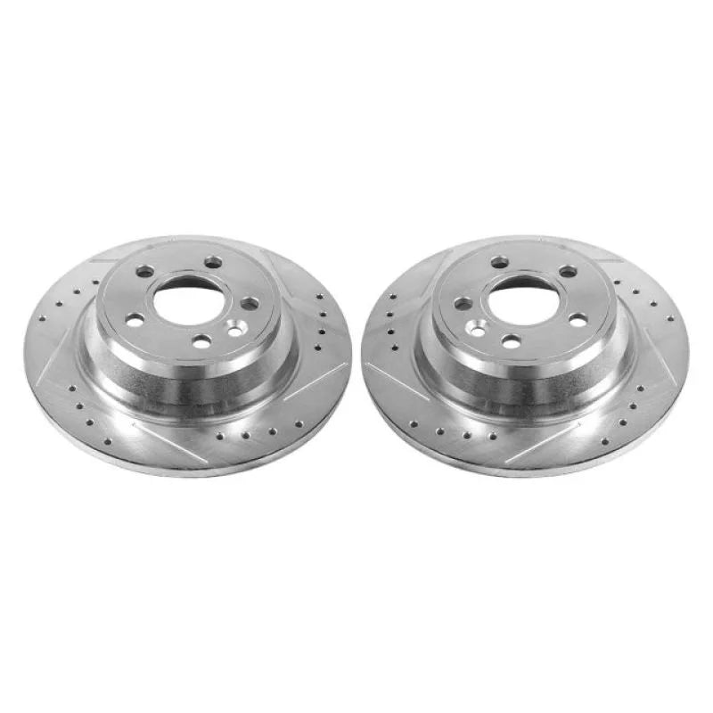 PowerStop Evolution Drilled & Slotted Rotors - Pair Rear fits 2007-2011 Volvo S80 3.2 / 2016 Volvo S80 T5 - Main Product View