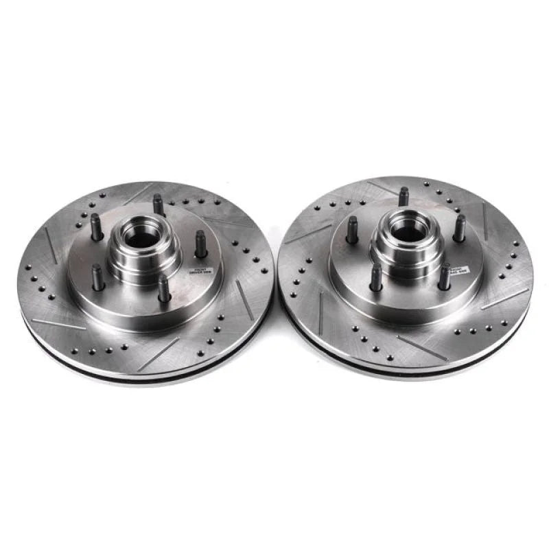 PowerStop Evolution Drilled & Slotted Rotors - Pair fits 1997-1999 Ford F-150 / 1997-1998 Ford F-150 Xlt - Main Product View