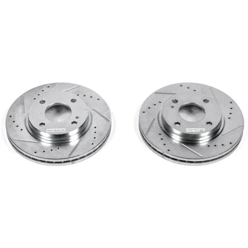 PowerStop Evolution Drilled & Slotted Rotors - Pair fits 2011-2019 Ford Fiesta - Main Product View