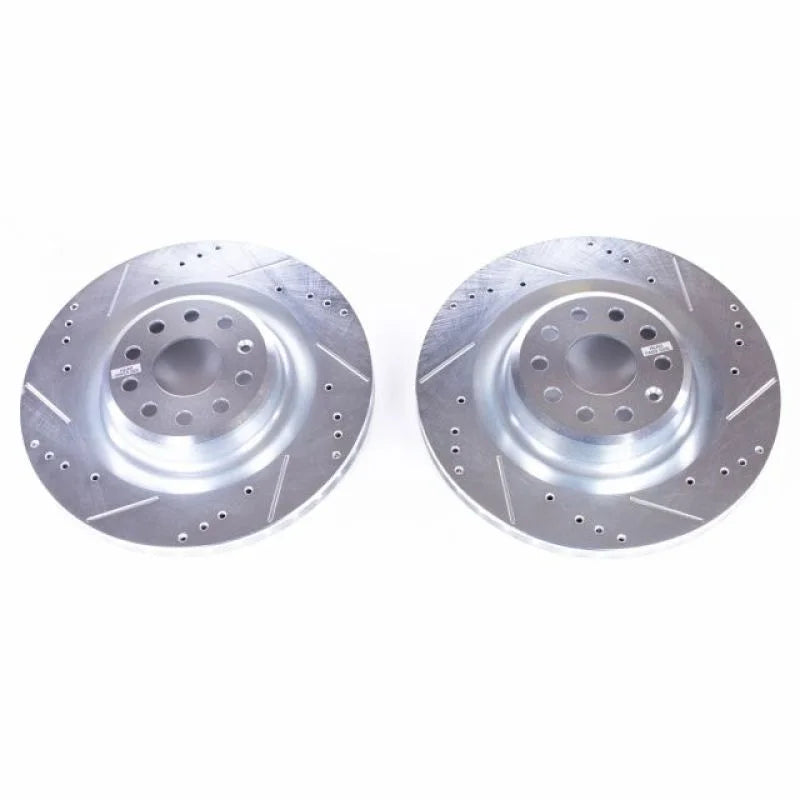 PowerStop Evolution Drilled & Slotted Rotors - Pair fits 2012-2021 Tesla S / 2016-2021 Tesla X - Main Product View