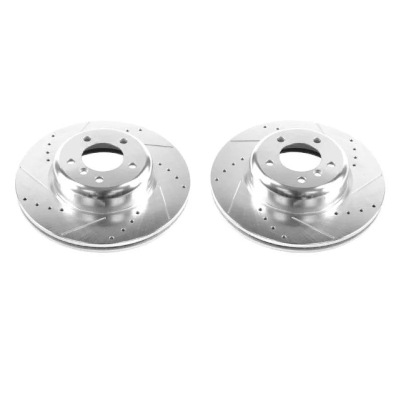 PowerStop Evolution Front Drilled & Slotted Rotors - Pair fits 2008-2013 BMW 135I / 2013 BMW 135IS - Main Product View