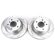 Load image into Gallery viewer, PowerStop Evolution Rear Drilled &amp; Slotted Rotors - Pair fits 2008-2013 BMW 128I - Main Product View