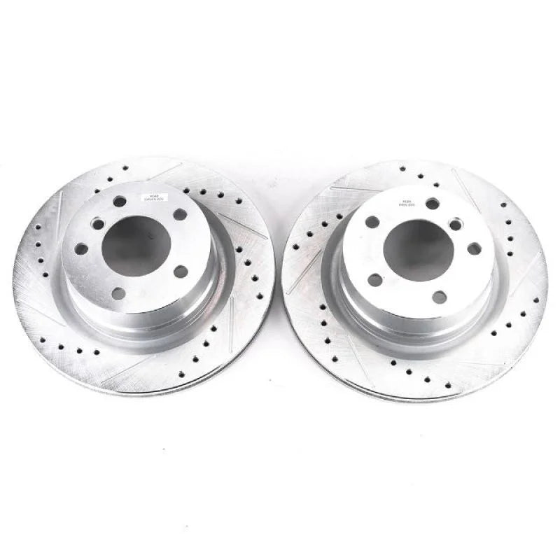 PowerStop Evolution Rear Drilled & Slotted Rotors - Pair fits 2008-2013 BMW 128I - Main Product View