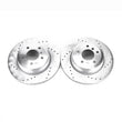 Load image into Gallery viewer, PowerStop Evolution Rear Drilled &amp; Slotted Rotors - Pair fits 2008-2013 BMW 135I / 2013 BMW 135IS - Main Product View