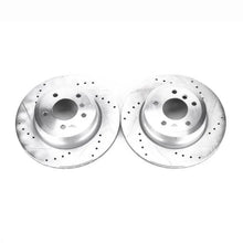 Load image into Gallery viewer, PowerStop Evolution Rear Drilled &amp; Slotted Rotors - Pair fits 2008-2013 BMW 135I / 2013 BMW 135IS - Main Product View