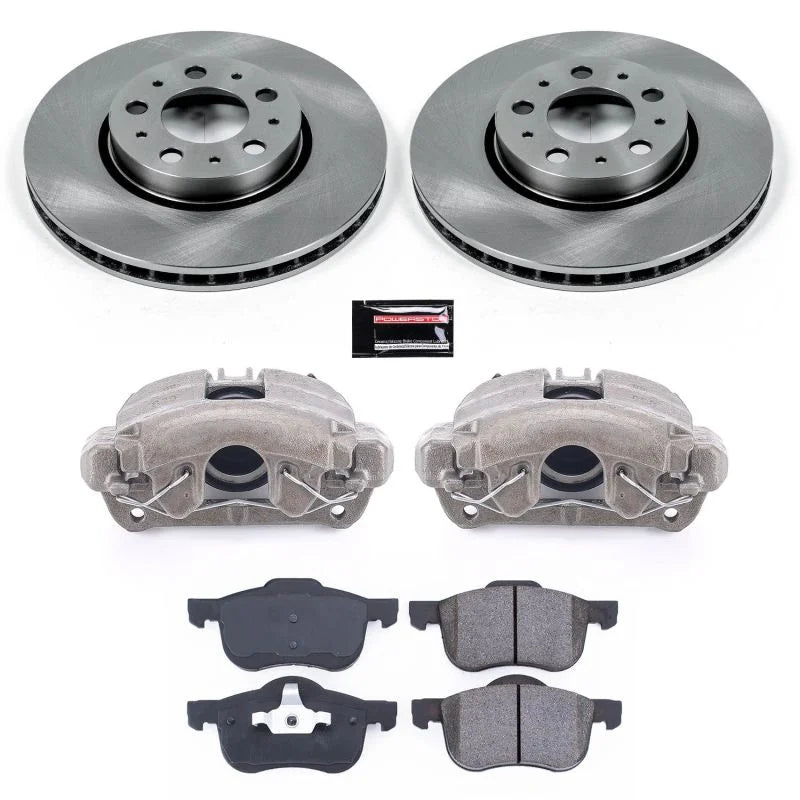PowerStop Front Autospecialty Brake Kit w/Calipers fits 2001-2009 Volvo S60 / 1999-2006 Volvo S80 / 2001-2007 Volvo V70 / ...