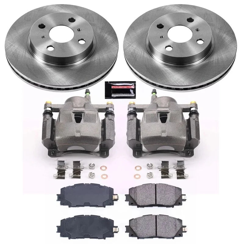 PowerStop Front Autospecialty Brake Kit w/Calipers fits 2013 Scion iQ Ev / 2012-2018 Toyota Prius C Four / 2016 Toyota Pri...