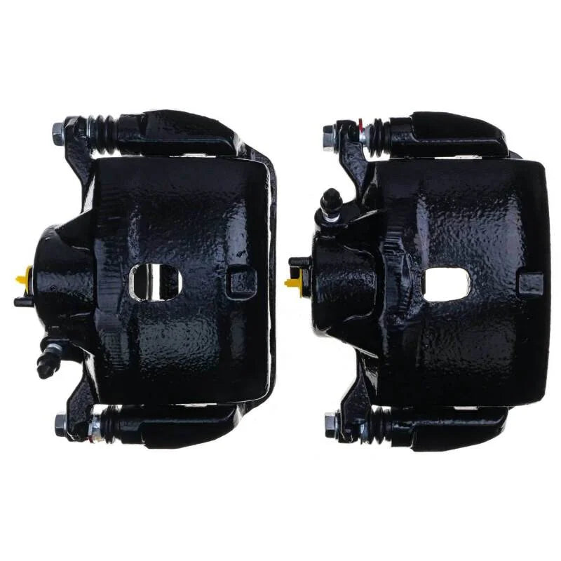 PowerStop Front Black Caliper - Pair w/Bracket fits 2002-2011 Honda Cr-v, Element - Back View