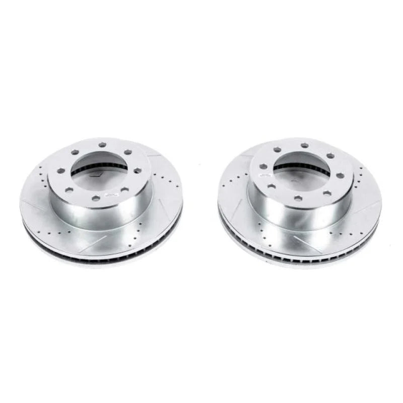 PowerStop Front Drilled & Slotted Rotor Pair fits 2009-2025 Ram 2500 / 2009-2022 Ram 3500 - Main Product View