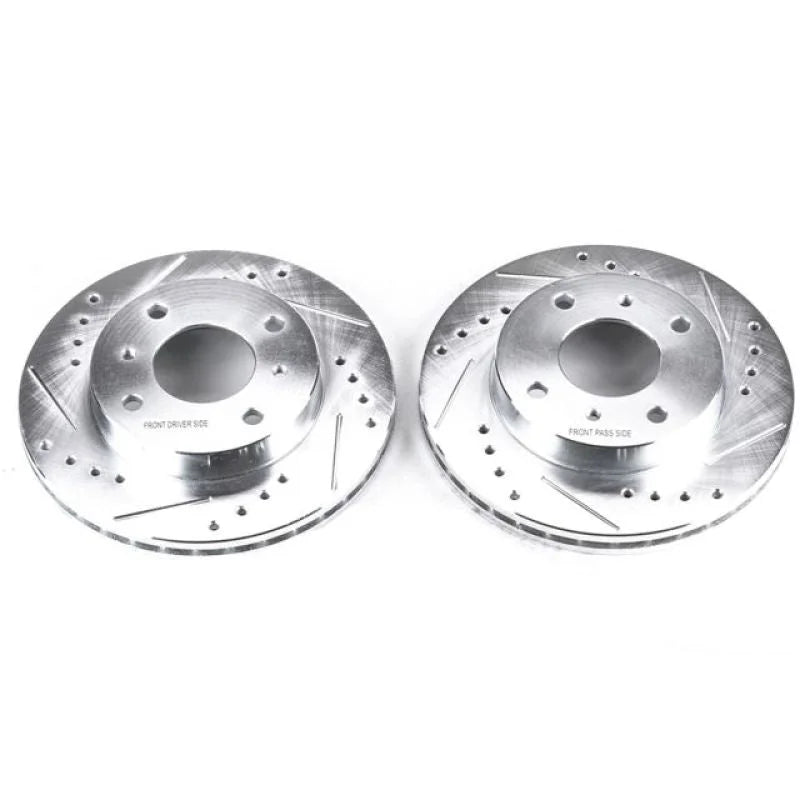 PowerStop Front Drilled & Slotted Rotors Pair fits 1991-1996 Infiniti G20 / 1989-1994 1996-1998 Nissan 240SX / 2000-2006 N...